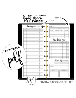 Bill and Expense Tracker Fill Paper Inserts <PRINTABLE PDF>