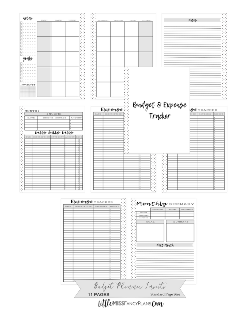 Budget and Expense Tracker Planner Inserts <PRINTABLE PDF>