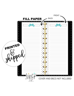 Teal Bow Lined Fill Paper Inserts <PRINTED AND SHIPPED>