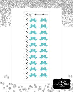 Tiffany Blue Decorative Bow Stickers