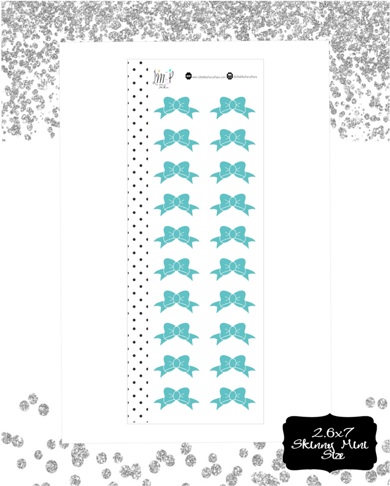 Tiffany Blue Decorative Bow Stickers