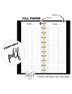 To Do List With Dots Half Sheet Fill Paper Inserts <PRINTABLE PDF>