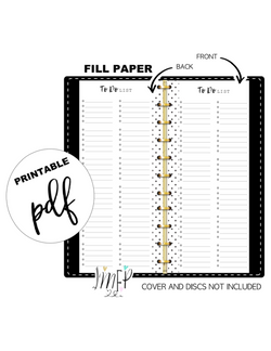 To Do List With Dots Skinny Mini Sheet Fill Paper Inserts <PRINTABLE PDF>