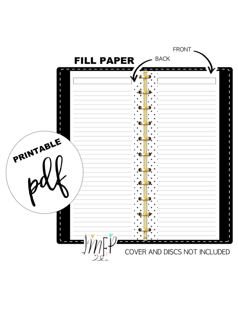Lined With Top Box Fill Paper <PRINTABLE PDF> Skinny Mini