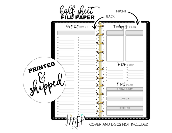 Skinny Menu Paper Skinny Classic and Skinny Mini Fill Paper Inserts – Fancy Plans Co