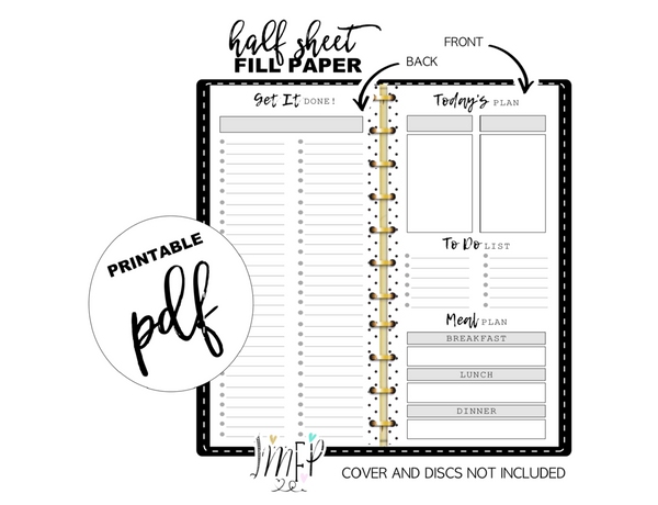 Todays Plans Fill Paper Inserts Half Sheet/Skinny Classic – Fancy Plans Co