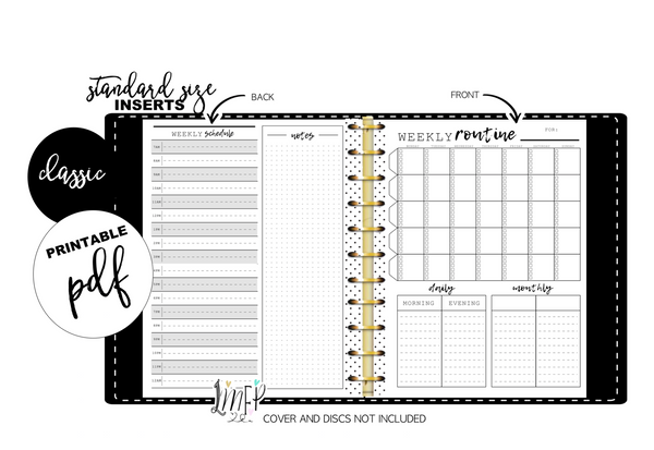 Weekly Routine and Daily Schedule Fill Paper Inserts – Fancy Plans Co