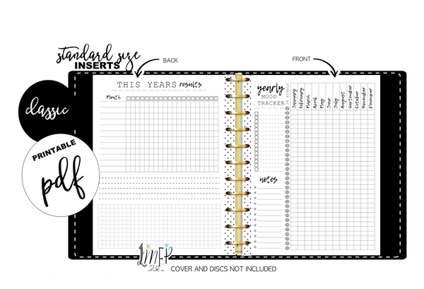 Year In Pixels Mood Tracker Standard Fill Paper Inserts <PRINTABLE PDF>