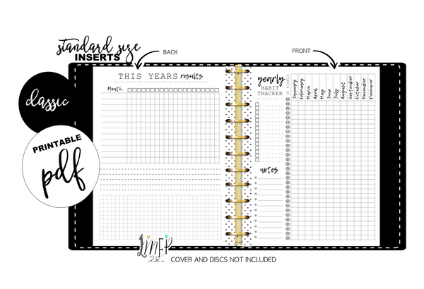 Year In Pixels Habit Tracker Standard Fill Paper Inserts <PRINTABLE PDF>