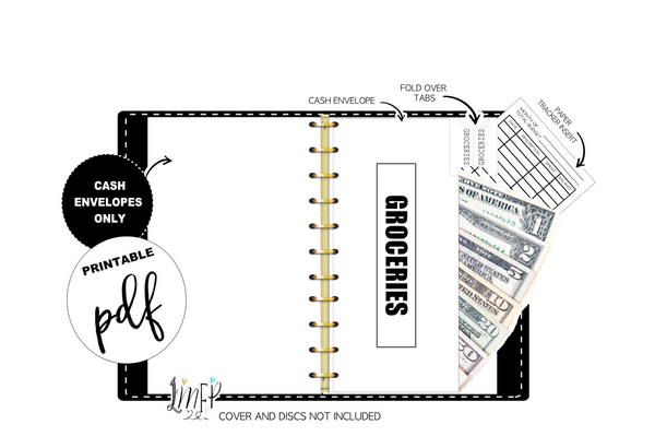 Budget Cash Envelopes <PRINTABLE PDF> Black and White