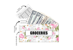 12 Budget Cash Envelopes Laminated <PRINTED AND SHIPPED> Floral Chic