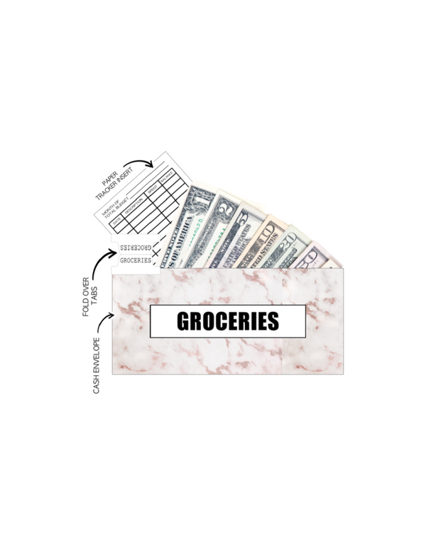 Budget Cash Envelopes <PRINTABLE PDF> Marble Dreams PEACH