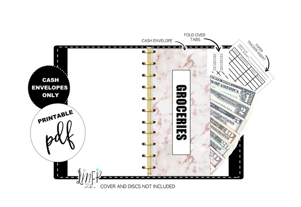 Budget Cash Envelopes <PRINTABLE PDF> Marble Dreams PEACH