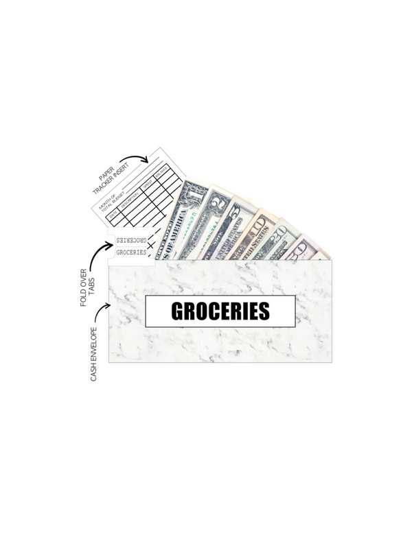 Budget Cash Envelopes <PRINTABLE PDF> Marble Drams GREY