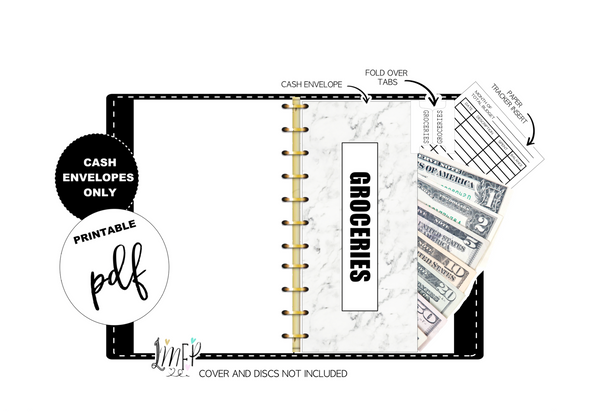 Budget Cash Envelopes <PRINTABLE PDF> Marble Drams GREY