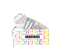 12 Budget Cash Envelopes Laminated <PRINTED AND SHIPPED> Rainbow Dots and Lines