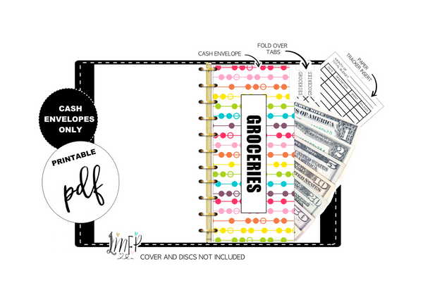 Budget Cash Envelopes <PRINTABLE PDF> Rainbow Dots and Lines