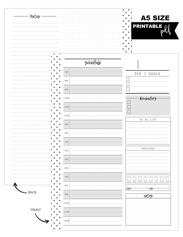 A5 Daily Pages Planner Inserts <PRINTABLE PDF>