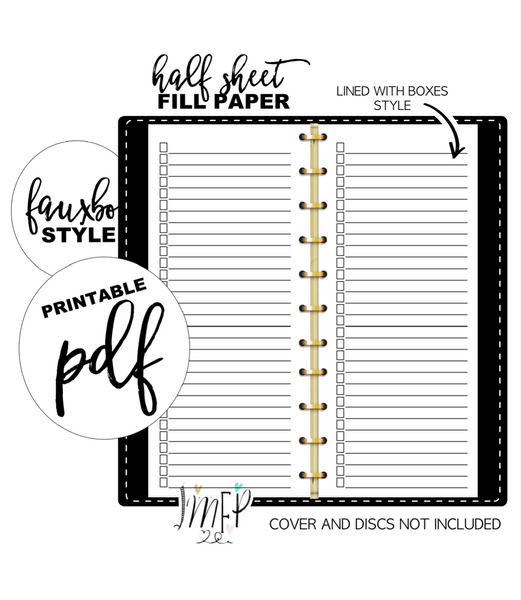 Lined with Boxes Half Sheet Fill Paper Inserts – Fancy Plans Co