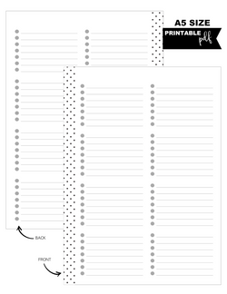 A5 Blank With Dots Fill Paper Inserts <PRINTABLE PDF>