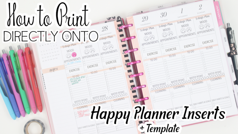 Template For Printing On Happy Planner Inserts with Mood Tracker <Printables>  | Classic Size Happy Planner