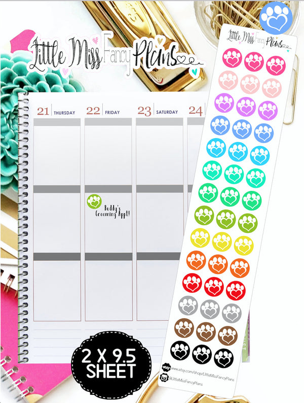 Paw Prints <Sticker Strip> | Erin Condren, Happy Planner Stickers, Personal Planner