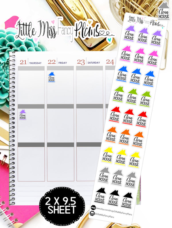 Clean House Icons <Sticker Strip> | Erin Condren, Happy Planner Stickers, Personal Planner