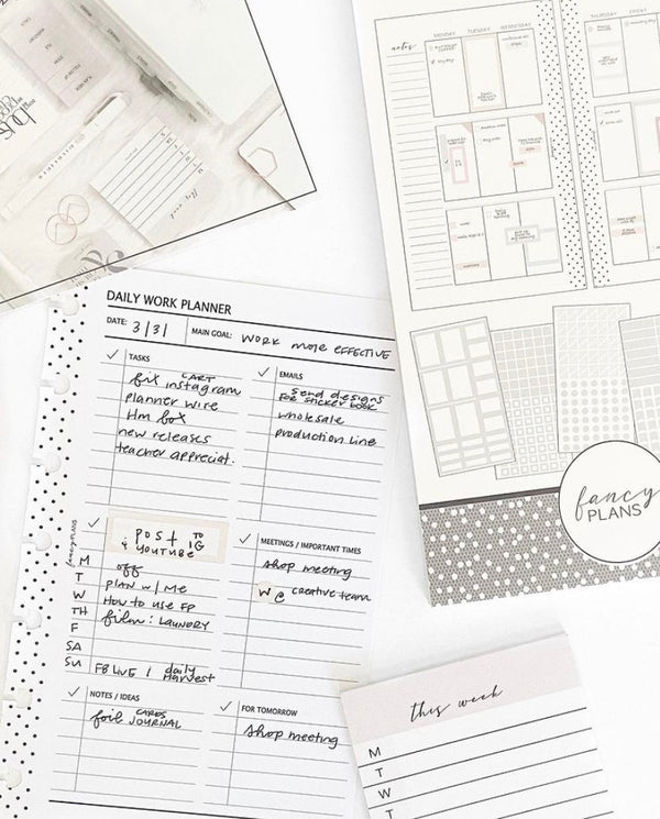 Daily Work Planner Fill Paper <PRINTED AND SHIPPED>