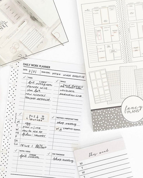 Daily Work Planner Fill Paper – Fancy Plans Co