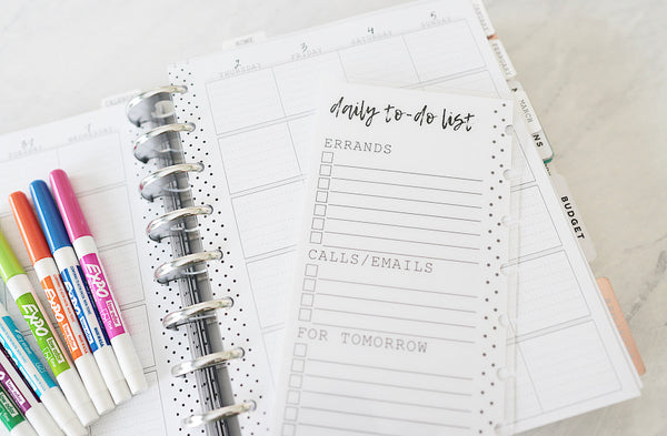 Daily To Do List White Board Insert <Half Sheet>