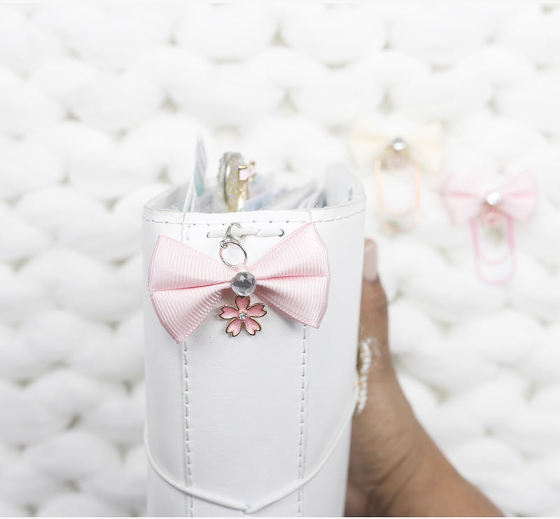 Fabric Bow Clip Charm - ADD COLOR TO NOTES OF ORDER
