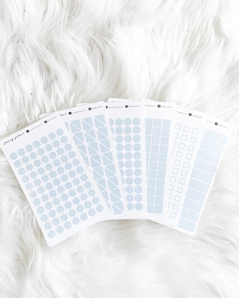 Misty Blue Neutral Functional Coding Stickers
