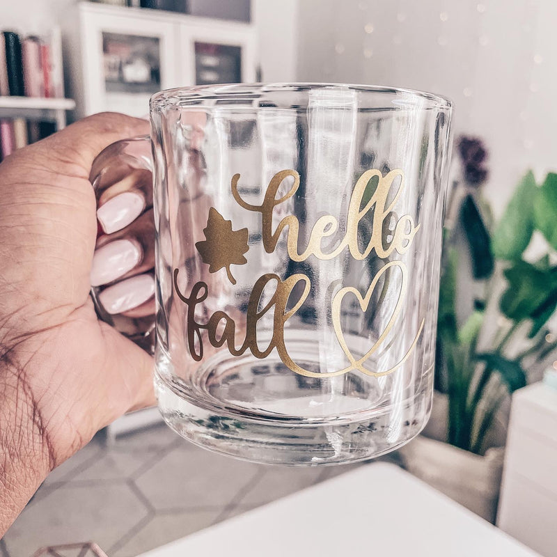 HELLO FALL | Clear Glass Mug