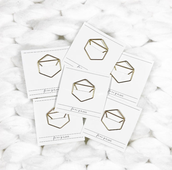 Hexagon Paper Clip LARGE | GOLD