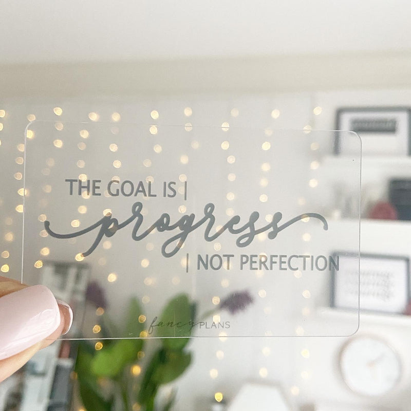 Plastic Inspiration Card | Progress Not Perfection