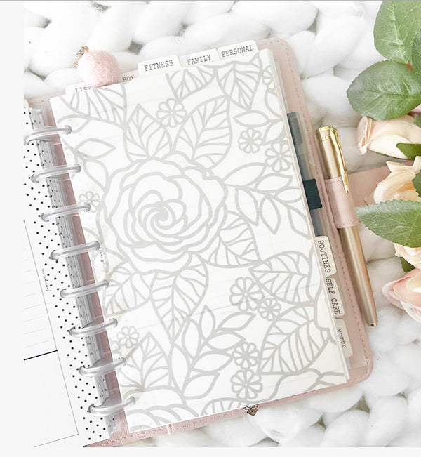 Fancy Roses Floral Vellum Cardstock Dashboards <PRINTED AND SHIPPED>