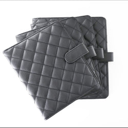 Onyx Black Quilted | Vegan Leather Planner Cover