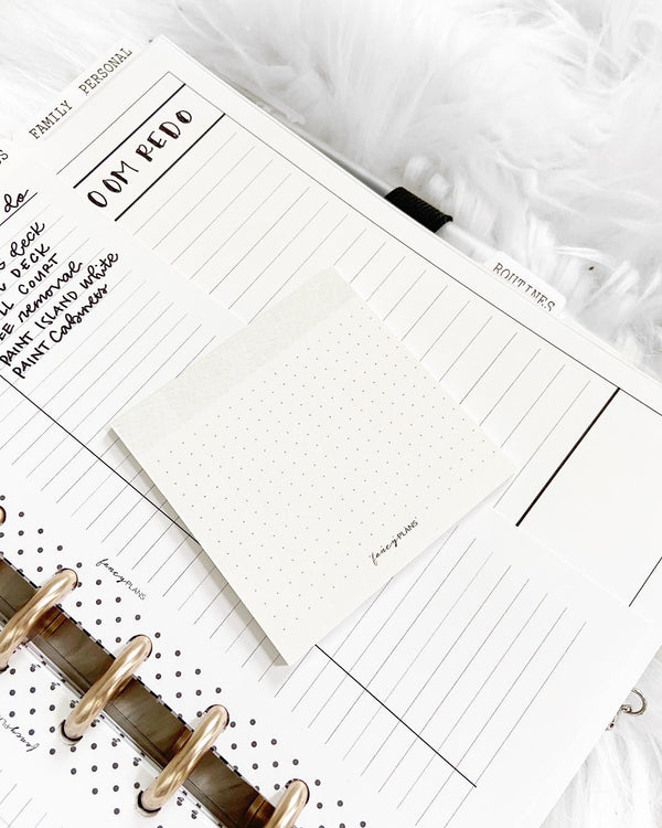 Gray Header and Dot Grid Sticky Notes