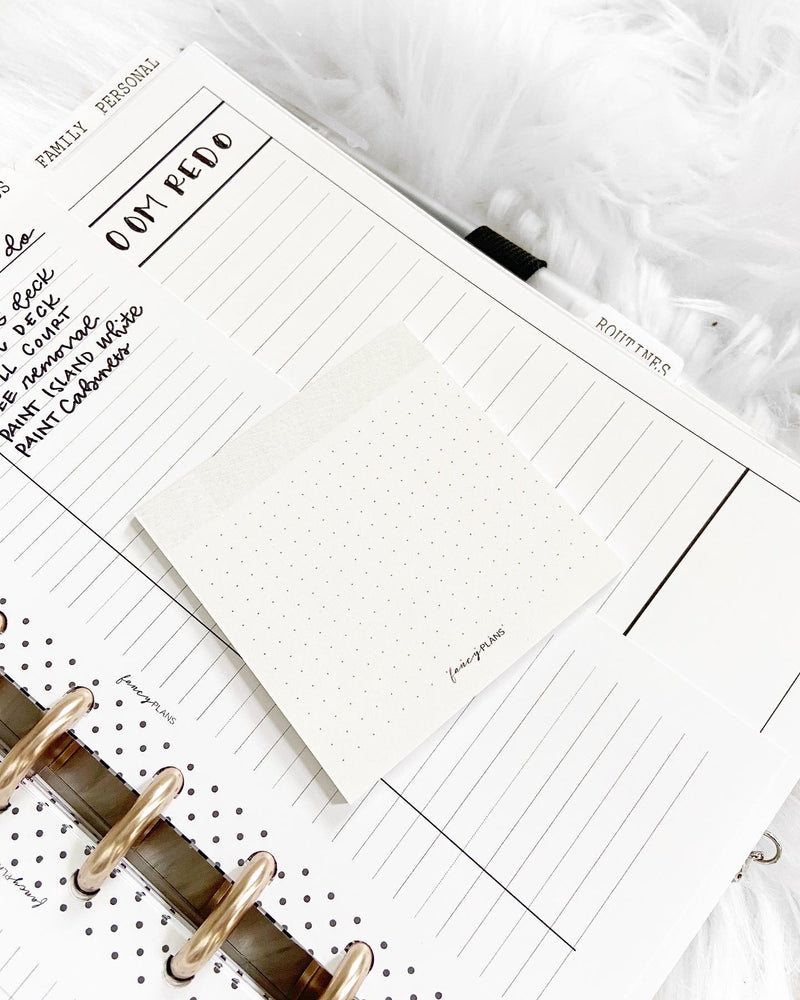 Gray Header and Dot Grid Sticky Notes
