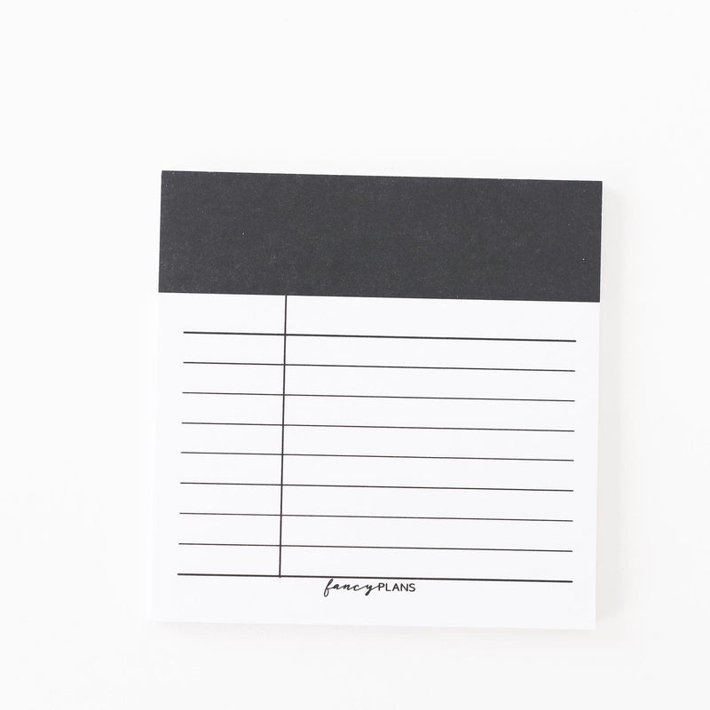 Sticky Note Header Header Sticky Notes | BLACK – Fancy Plans Co