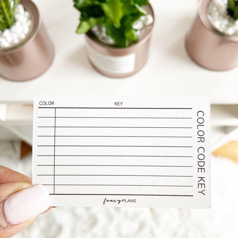 2 X 3 Color Code Key Journal Task Cards – Fancy Plans Co