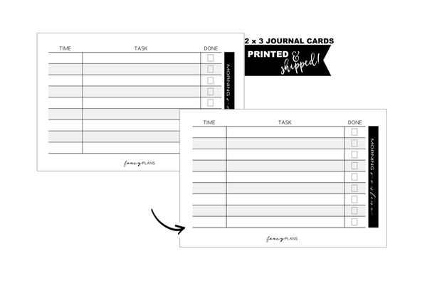 2 X 3 Morning Routine Tracker Journal Task Cards