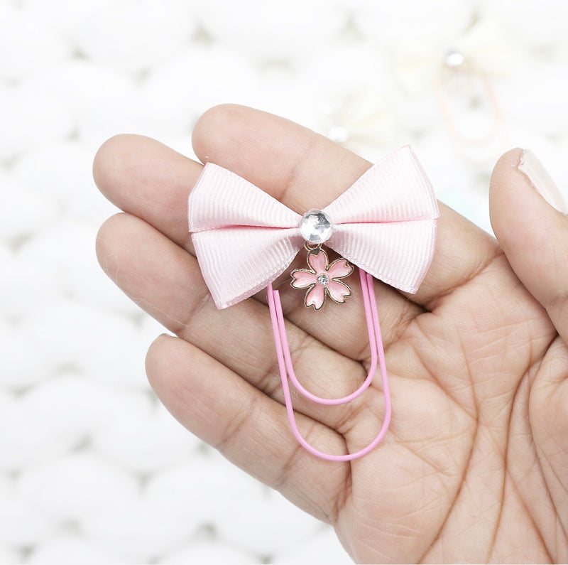 Fabric Bow Paper Clip - ADD COLOR TO NOTES OF ORDER