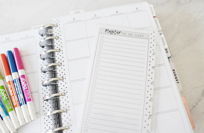 Master To Do List White Board Insert <Half Sheet>