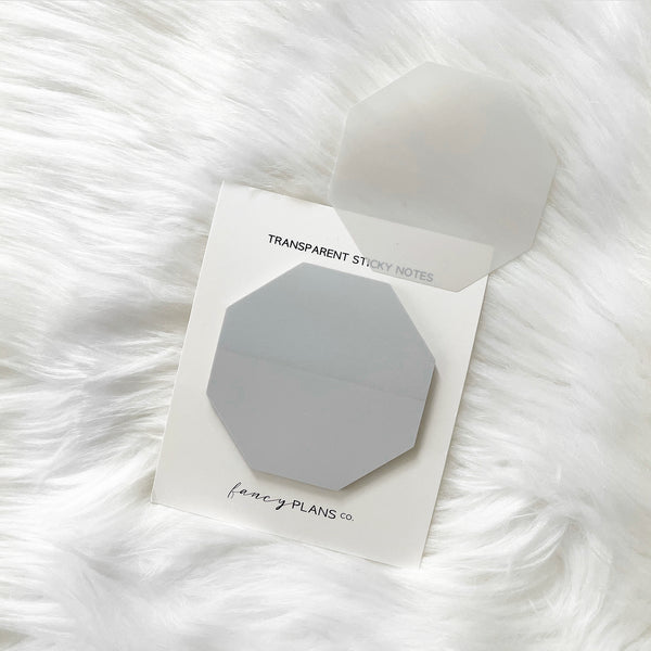 Octagon Transparent Sticky Note | Light Gray – Fancy Plans Co