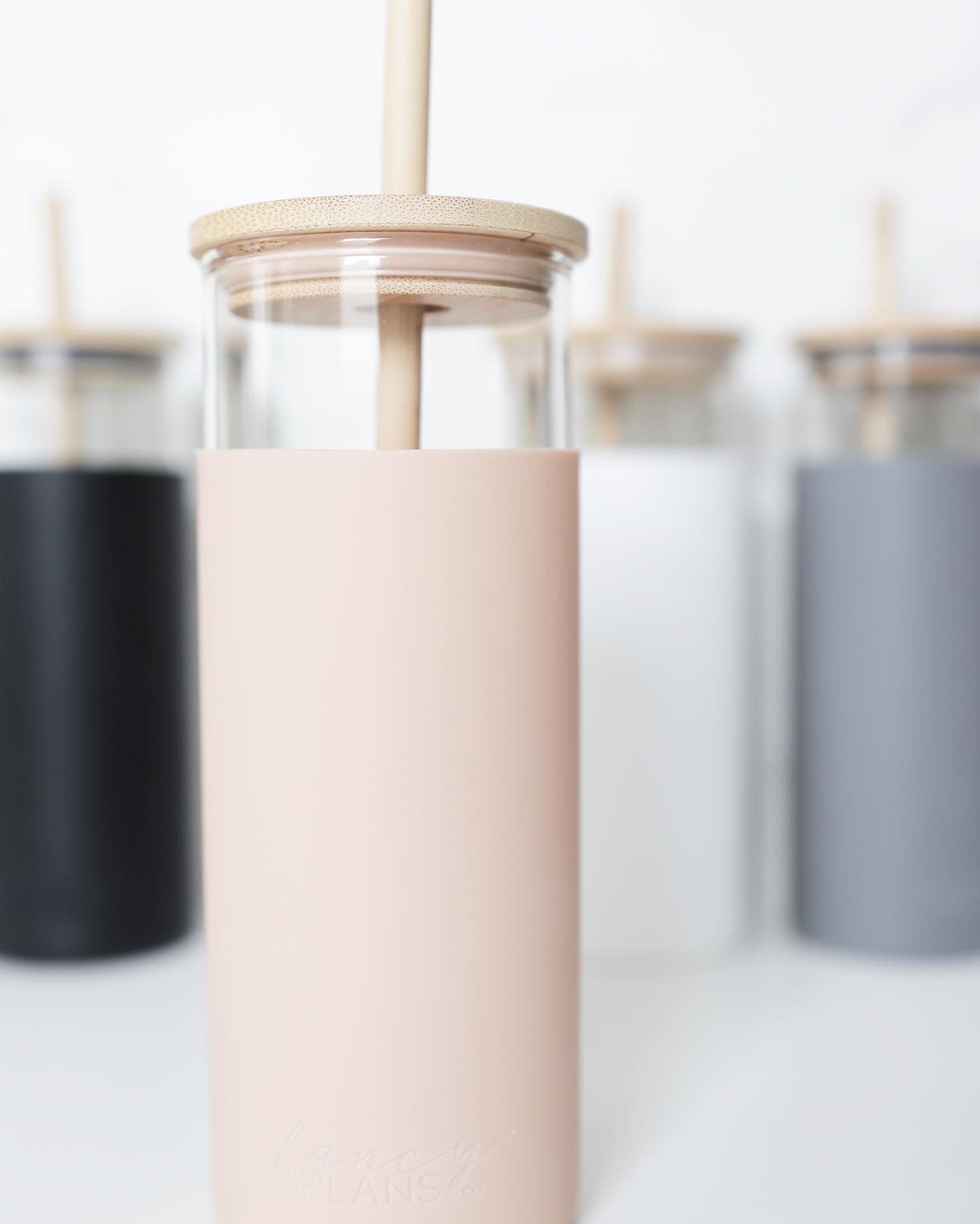 Glass Tumbler Bottle w/Silicone Sleeve Fancy Plans Co