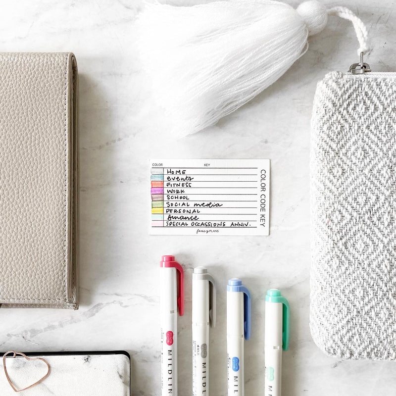 Journal Ideas Color Code Key 2 x 3