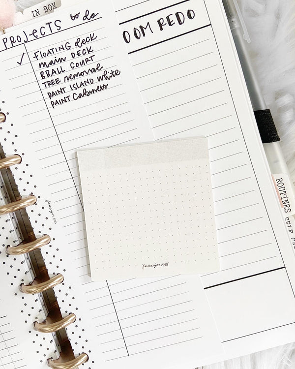 Gray Header and Dot Grid Sticky Notes