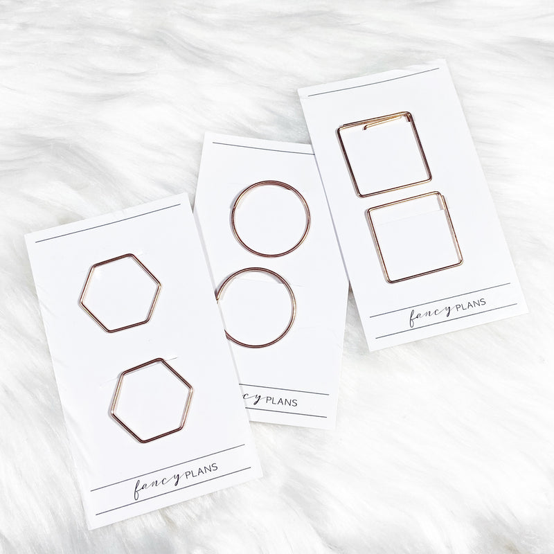 Geometric Paper clip  | ROSE GOLD