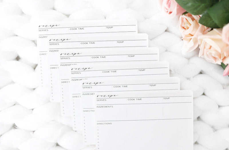 4 X 6 Recipe Cards